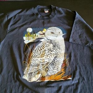 Vtg Deadstock Screen Stars 2XL Snow Owl T Shirt XL/2XL Single Stitch